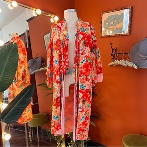 Vintage Silk Kimono Robe Made in Japan